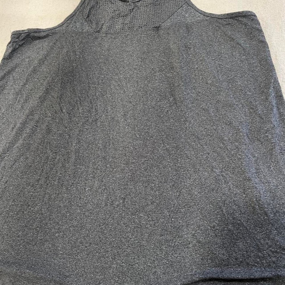 Avia Womens Gray Racerback Activewear Tank Top XXL Perforated Mesh Yoga Gym